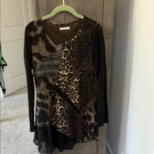 Animal Print Long Sleeve Top